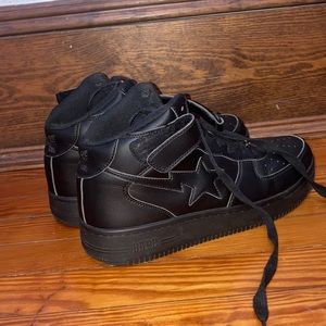 Bape Bapesta All black high strap sneakers shoes